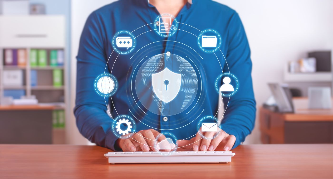 Concept Of Cybersecurity, Protection Of The User's Private Data, Files And Documents. Security Screen On The Internet. - Auster Inteligência Contábil