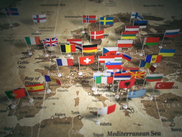 European Union Map With Flags Of Countries. Europe. - Auster Inteligência Contábil